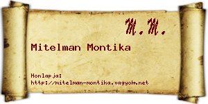 Mitelman Montika névjegykártya
